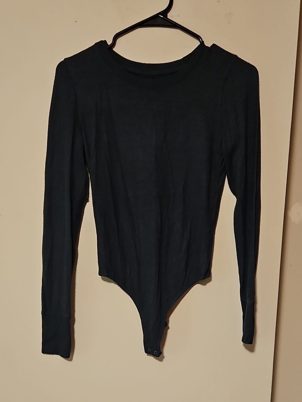 Abercrombie & Fitch Black Long-Sleeve Ribbed Bodysuit